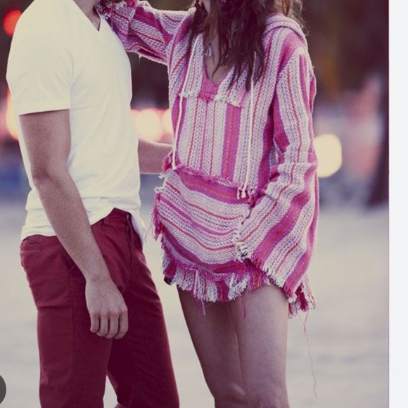 NWOT Jen’s Pirate Booty Free People Pink Knit Hoodie Sz M/L - Picture 2 of 8